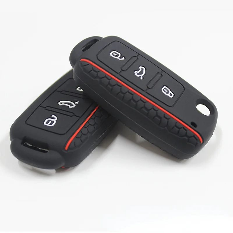 

Car Key Case for VW Golf Jetta POLO for Skoda Yeti Superb Rapid Octavia for SEAT Leon Ibiza 3 Button Silicone Key Cover