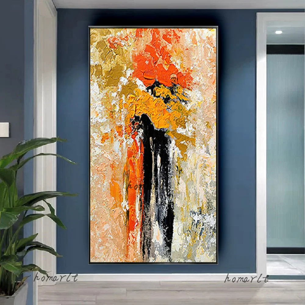 Ручная роспись современные картины маслом оранжевого цвета на холсте настенное