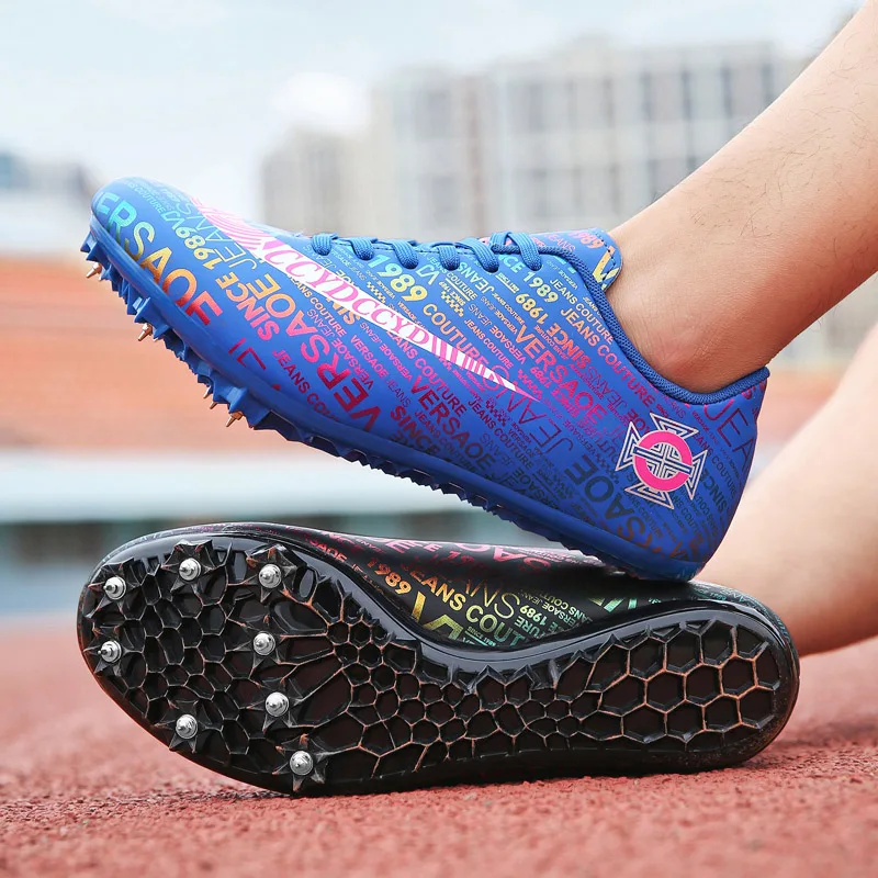 34-46 Men Kids Track Field Training Spikes Shoes Women Athlete Running Shoes Men Spike Racing Sneakers Plus Size