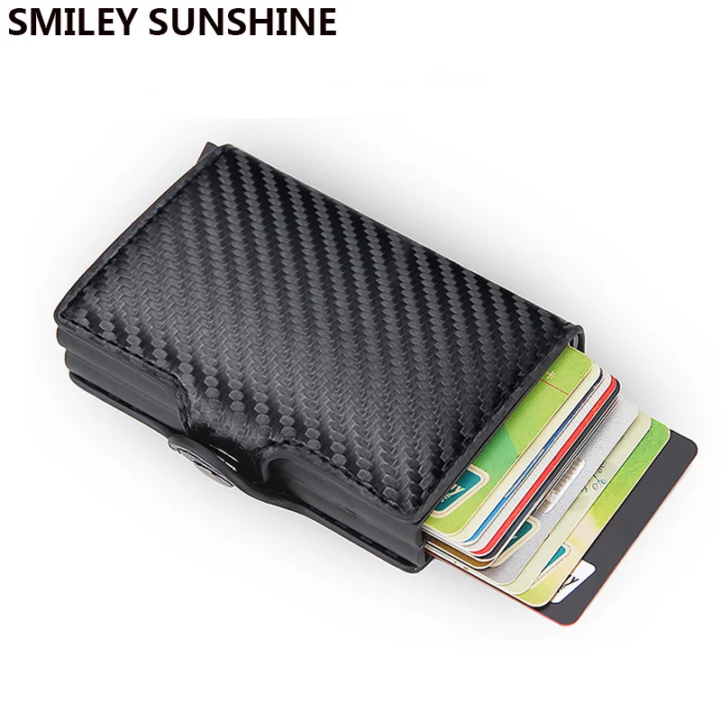 

Top Quality 2023 Wallet Men Money Bag Mini Purse Male Aluminium Card Wallet Small Clutch Leather Wallet Thin Purse Carteras 2023