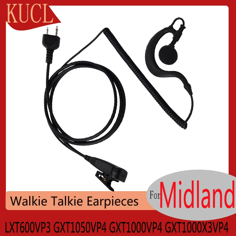 KUCL Earpieces for Midland LXT600VP3 GXT1050VP4 GXT1000VP4 GXT1000X3VP4 Icom Radios F4 F10 H6 J12 M5 U16 Walkie Talkie Headset