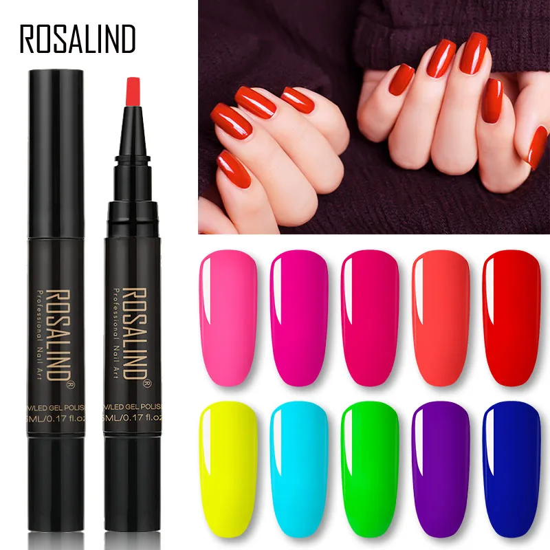 

ROSALIND Nail Gel Polish Neon Color Hybrid Varnish Gel For Manicure LED Lamp Top Base Coat Nail Art Extension Set