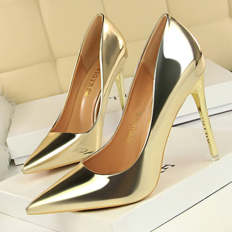 Zapatos Stiletto de charol para mujer, tacones de 7,5 cm y 10,5 cm. 1