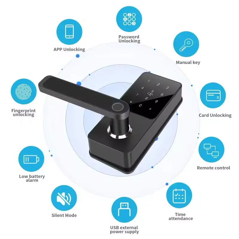 Фото Цифровой умный замок для главных ворот с Wi-Fi, Tuya, TTlock, интеллектуальный замок с отпечатком пальца для умного дома №2
