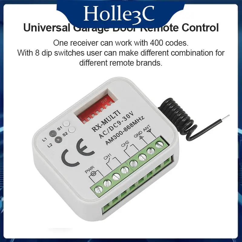

For Garage Door Switch Switch Receiver Multi Frequency 300-868mhz Control Garage Command Rx Multi Receiver Remote Control