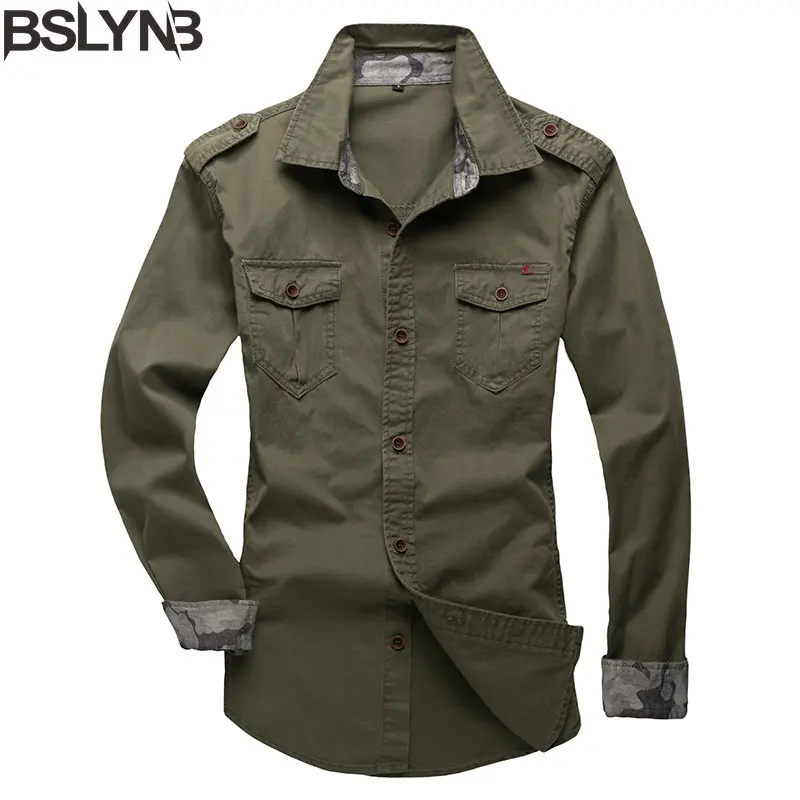 

Модный мужской повседневный топ-карго в армейском стиле с длинными рукавами и карманами в технике пэчворк