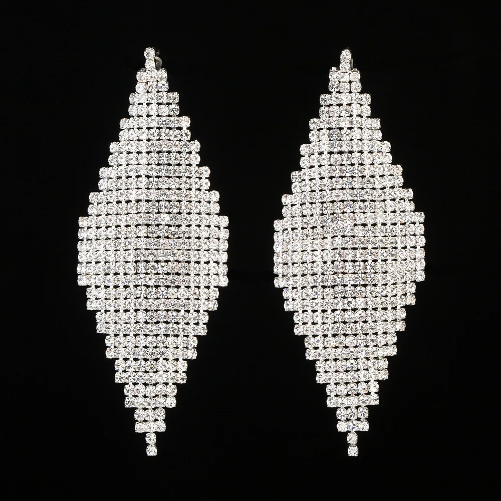 

New Personality Geometric Diamond Earrings Crystal Earrings Female European and American Fashion Fashion Earrings Wholesale