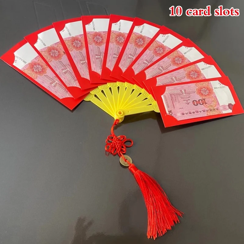 

Новый китайский новогодний красный конверт в форме веера Hongbao китайский Весенний фестиваль красные карманы с наилучшими пожеланиями карма...