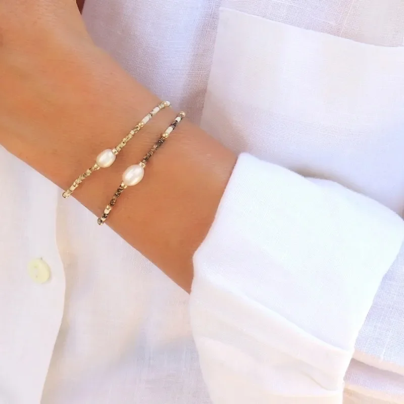 CCGOOD натуральный пресноводный жемчуг браслет Миюки стеклянные бусины Роскошные