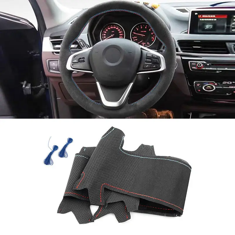 Плетеный чехол на руль автомобиля для BMW F45 F46 X1 F48 X2 F39 2018 2019 прошитая вручную