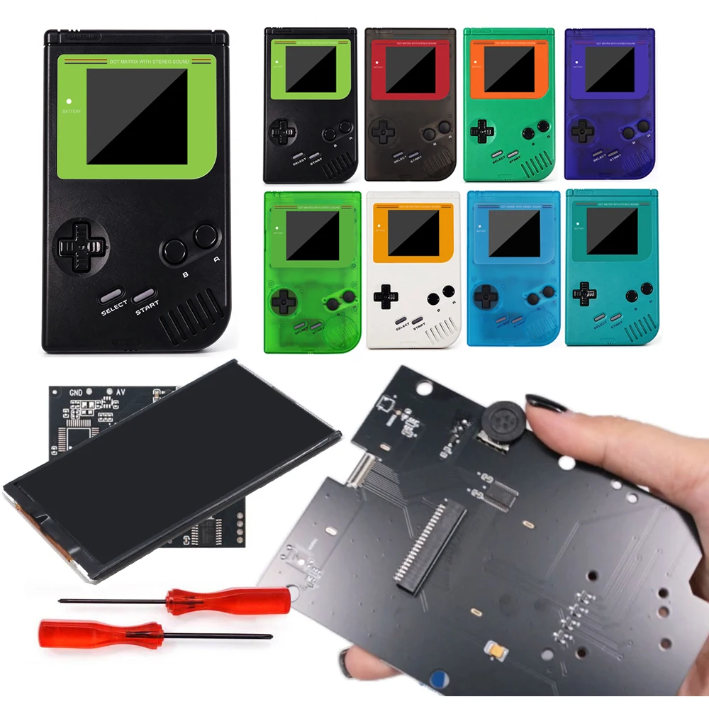 Фото Для Game Boy DMG GB DMG V5 Ultra IPS LCD экран с динамиком, FRM, регулируемое вертикальное положение изображения. №1