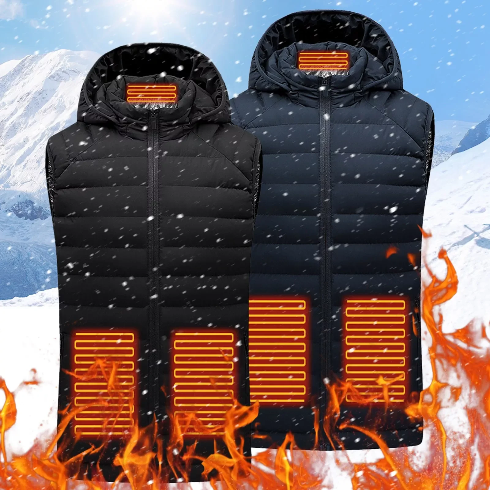 

NEW IN 9 Area Heated Vest Jacket Fashion Men Women Coat Intelligent USB Heating Thermal Warm Clothes Winter Heated Vest