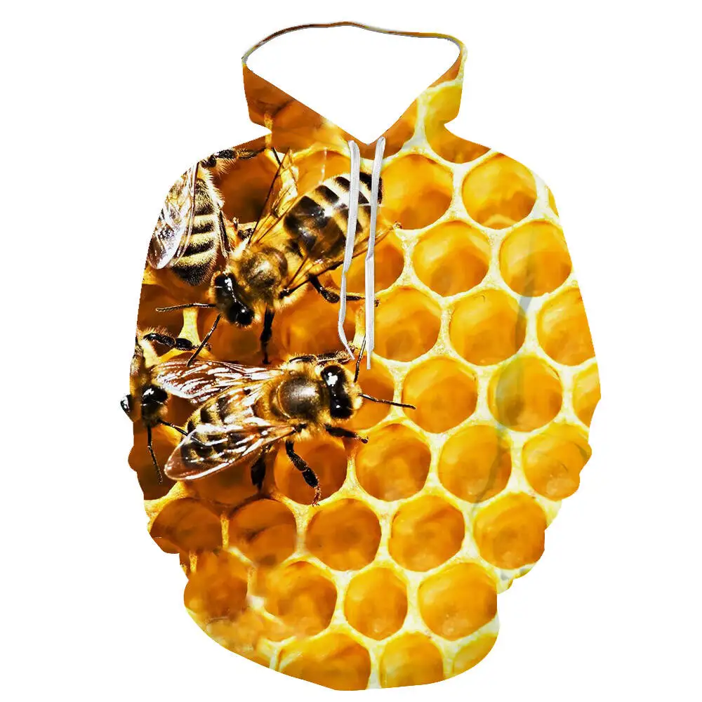 

Animal Bee Pattern 3D Printed Hoodie Pure Raw Honey Harajuku Street Fashion Men's Hoodie Men's and Women's Casual Pullover Tops