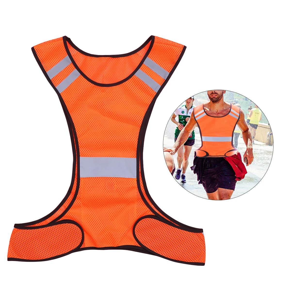 

Vest Reflective Safety Jackets Pockets Orange Running Jacket High Visibility