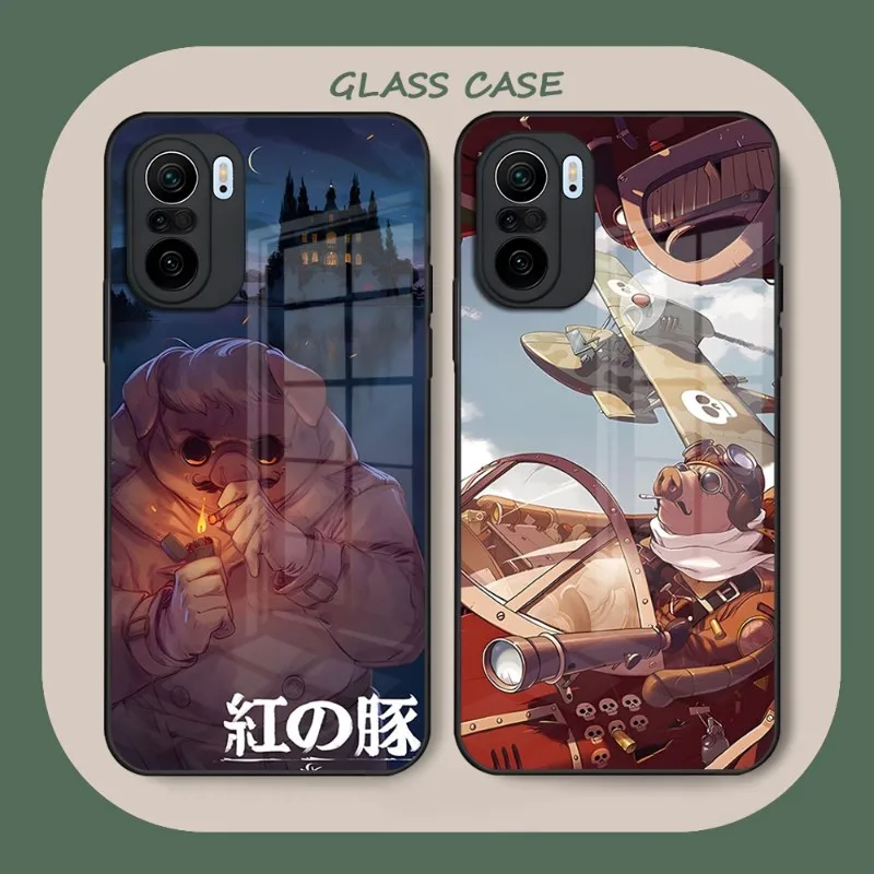 

Anime Porco Rosso Phone Case Glass For Xiaomi 13 12X 11 11T 10 12Pro Lite PocoF3 Redmi Note 10 9 8 Pro 9T 9A PocoX3Pro Coque