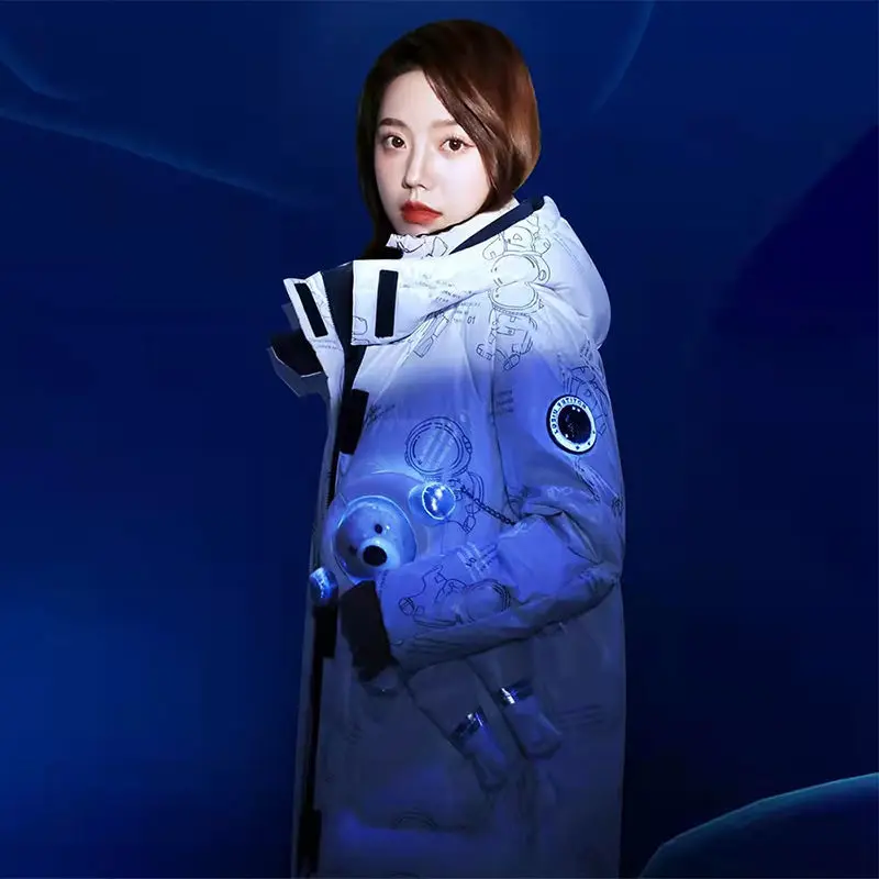 Winter Women's Cold Coat Parkas Astronaut Hooded Long Padded Jacket Super Hot Coats Jackets Snow Outercoat Cheap Wholesale