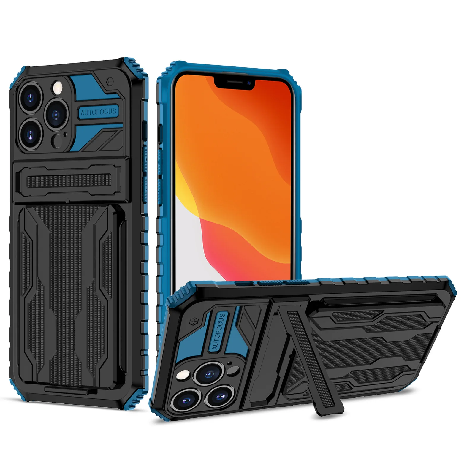 

Heavy Duty Hybrid Rugged Dual Layer slim Case with Stand Card Slot wallet case for iPhone 14 Pro Max for Samsung s23 ultra