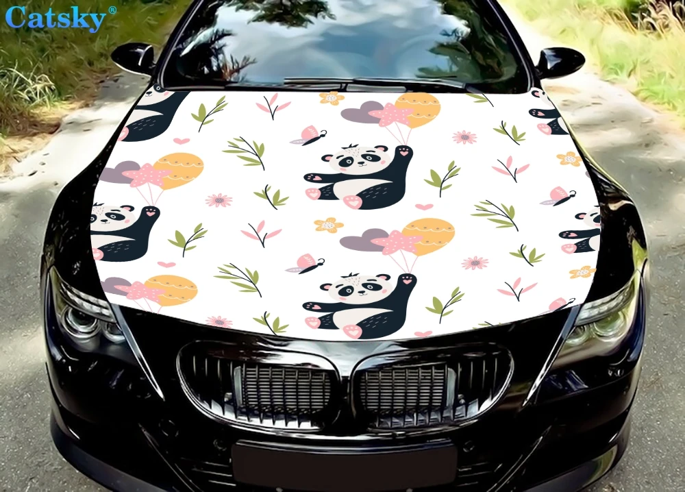 

Наклейка в виде панды, детской, панды, автомобильные напольные коврики, наклейка на капот автомобиля, Виниловая наклейка на капот, полноцвет...