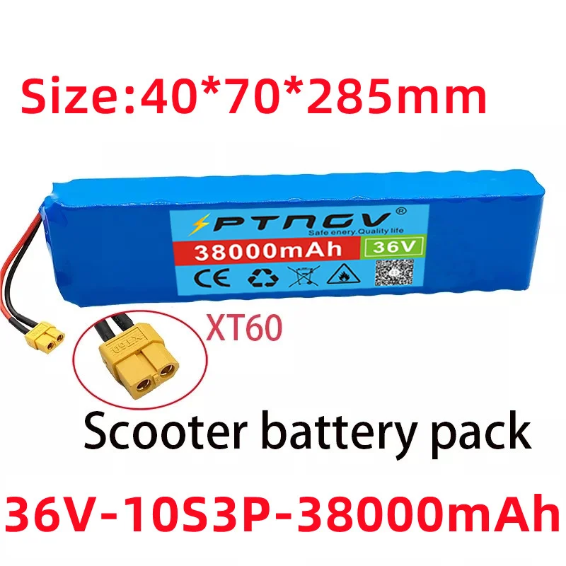 

36v 10s3p batteri pack Batería De Iones De Litio Para Bicicleta Eléctrica, Paquete De 36V, 38000Mah, 600W,10s3p,20A, Bms, 18650