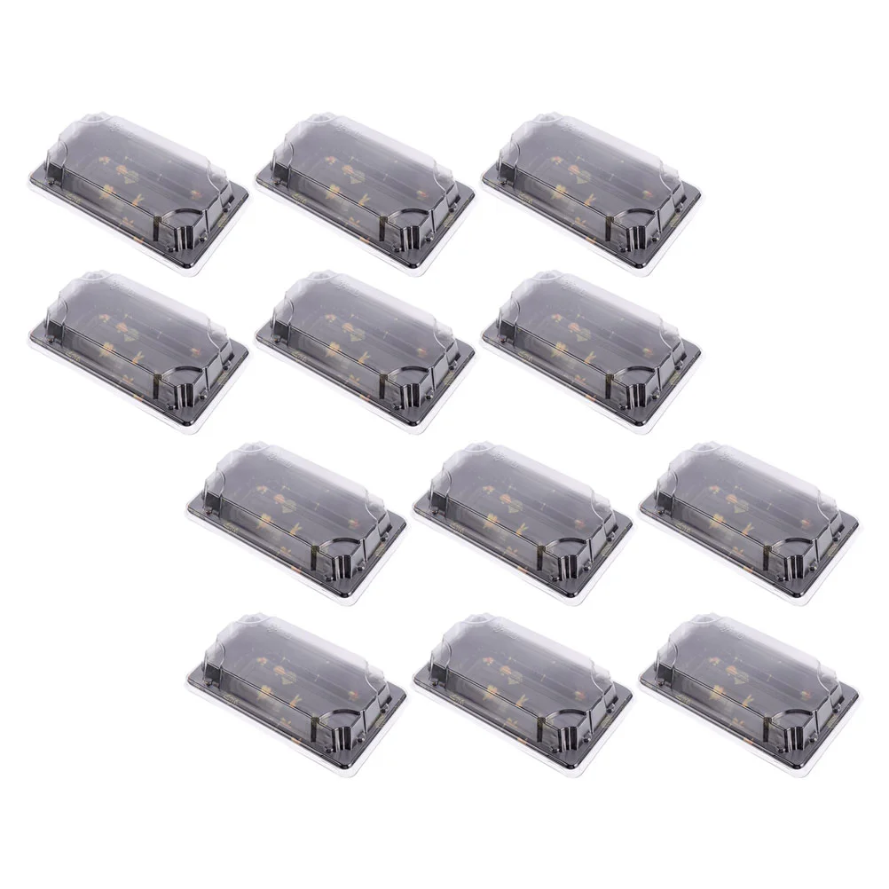 

25 Pcs Black Container Sushi Delivery Box Cake Tray Muffin Gift Box Black Serving Tray Sushi Tray Lid Box Sushi Box