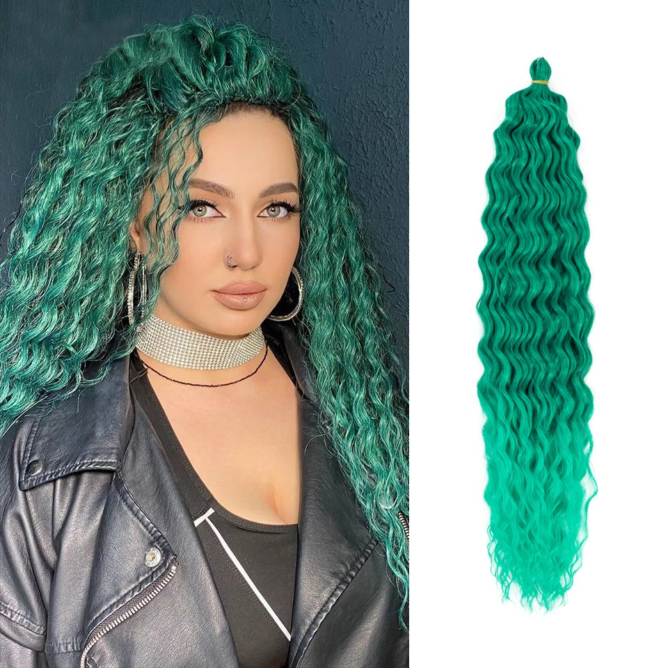 

Ariel-Xs Afro Curl Twist Crochet Hair Synthetic Deep Wave Braiding Hair Extension Curly Ombre Blonde Pink Water Wave Braid Hair