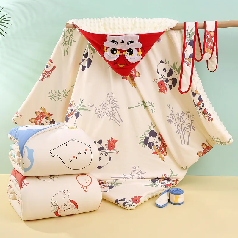 

Baby Hug Quilt Thick Cotton Treasure Wrapped Quilt Newborn Small Bag Quilt Baby Delivery Room Blanket Soft Warm Breathable