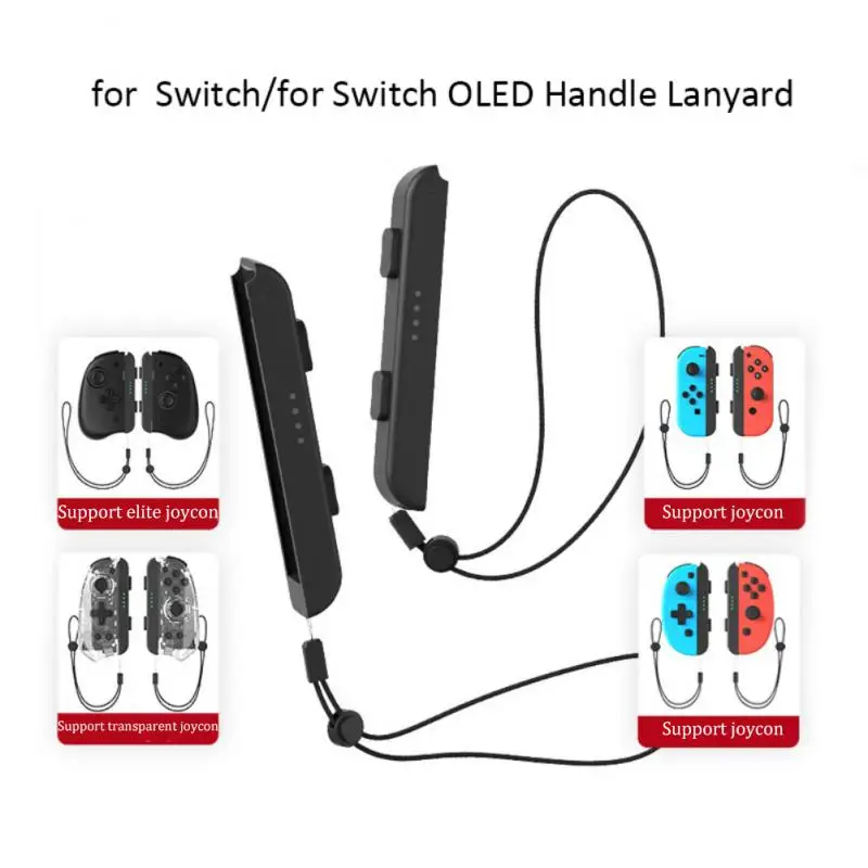 

For Switch Joycon Wrist Strap Portable Black Lanyard Attachments Adjustable For Ns Switch Oled Straps Replacement