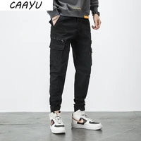 caayu mens cargo pants men fashion new 2022 side pockets hiphop joggers male japanese streetwear casual black trousers pants men