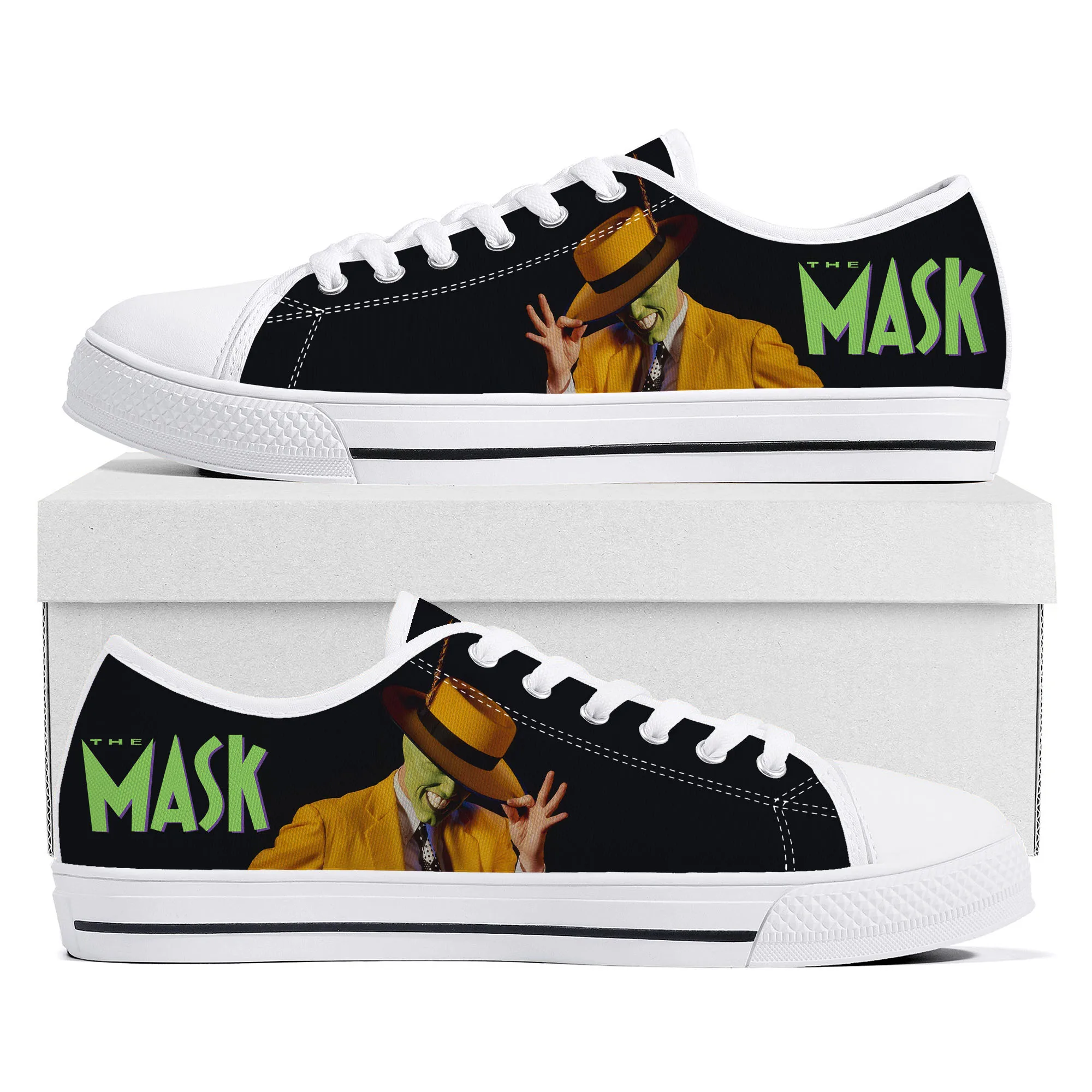 

The Mask Movie Low Top Sneakers Mens Womens Teenager Canvas High Quality Sneaker Casual Custom Made Shoes Customize DIY Shoe