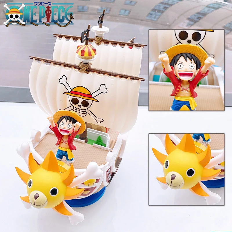 

Anime One Piece Thousand Sunny Boat Pirate Ship Figure And Luffy PVC Action Figure Toys Collectible Model Toy Gifts