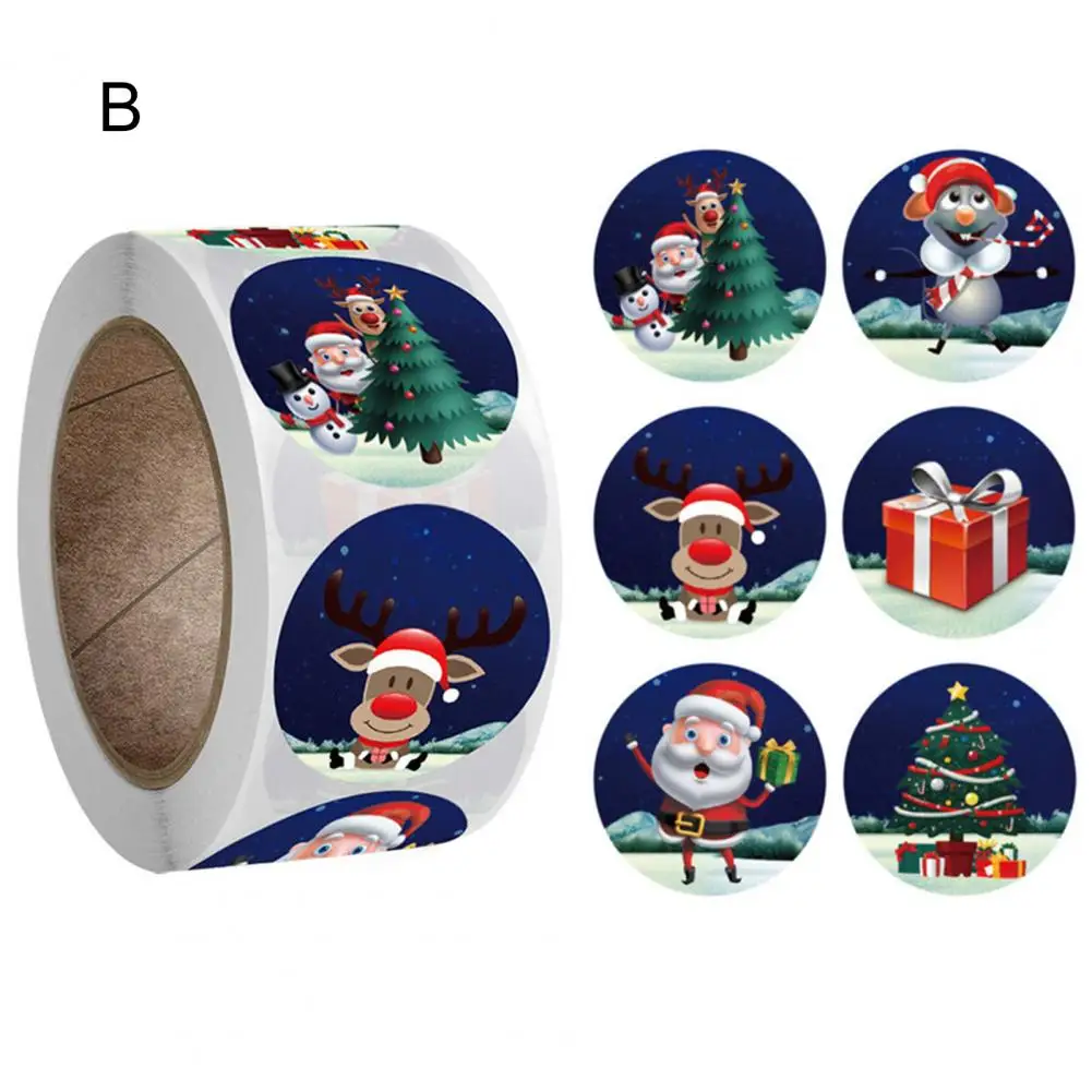

Package Label Multiple Styles Sealing Sticker Eco-friendly Enhance Atmosphere Good Christmas Themed Gift Tag Cartoon Stickers