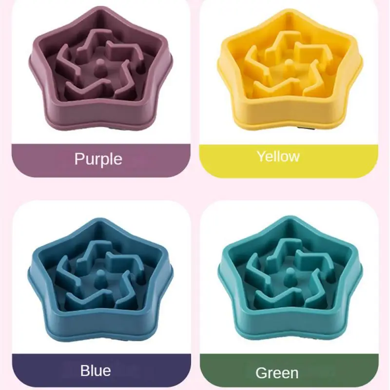 Pet Bowl Labyrinth Type Bottom Anti Slip Slow Food Bowl Multiple Colors Plastic Pet Cat Dog Slow Food Bowl images - 6