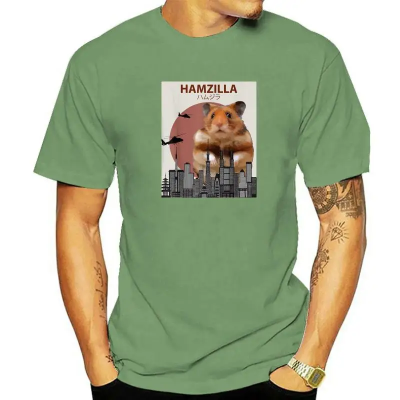 

Забавная футболка для хомяка Hamzilla-милый подарок для любителей хомяка, футболка, Топы, рубашка, популярная хлопковая модная летняя мужская ф...