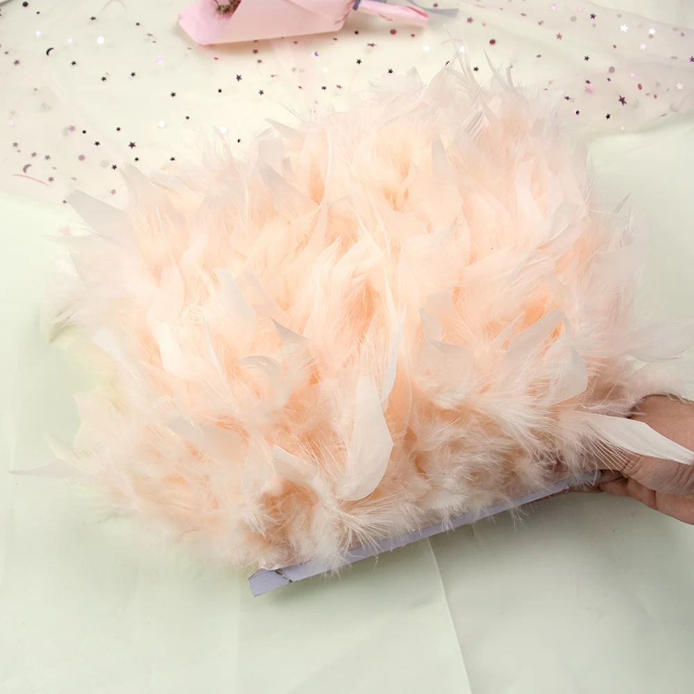 

2m Fluffy Turkey Feathers Trim Marabou Tassel Ribbon Fringe 10-15cm Diy Wedding Party Dress Stage Home Juju Hat Decoration