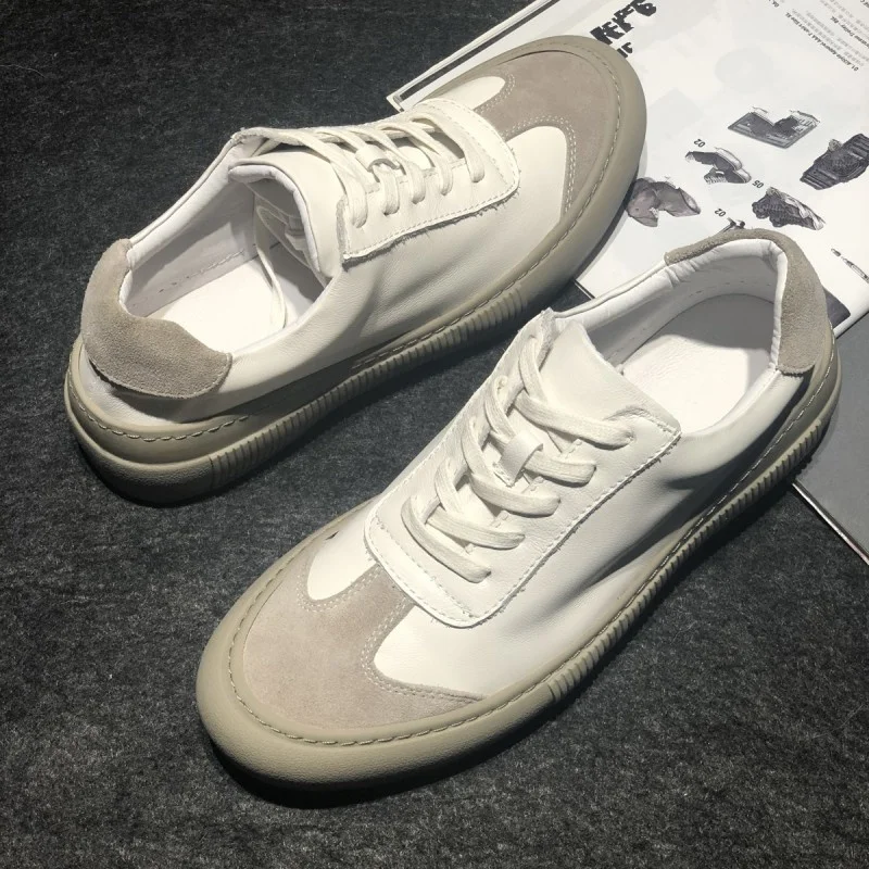 

Стильные ЯПОНСКИЕ ВИНТАЖНЫЕ мужские Новые повседневные туфли из натуральной кожи на толстой нескользящей подошве с круглым носком и дышащ...