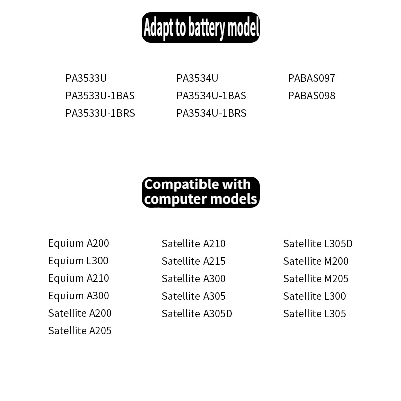 10 8 В 4400 мАч подходит для Toshiba L300 L500 L505D PA3533U PA3534U-1BRS аккумулятор ноутбука