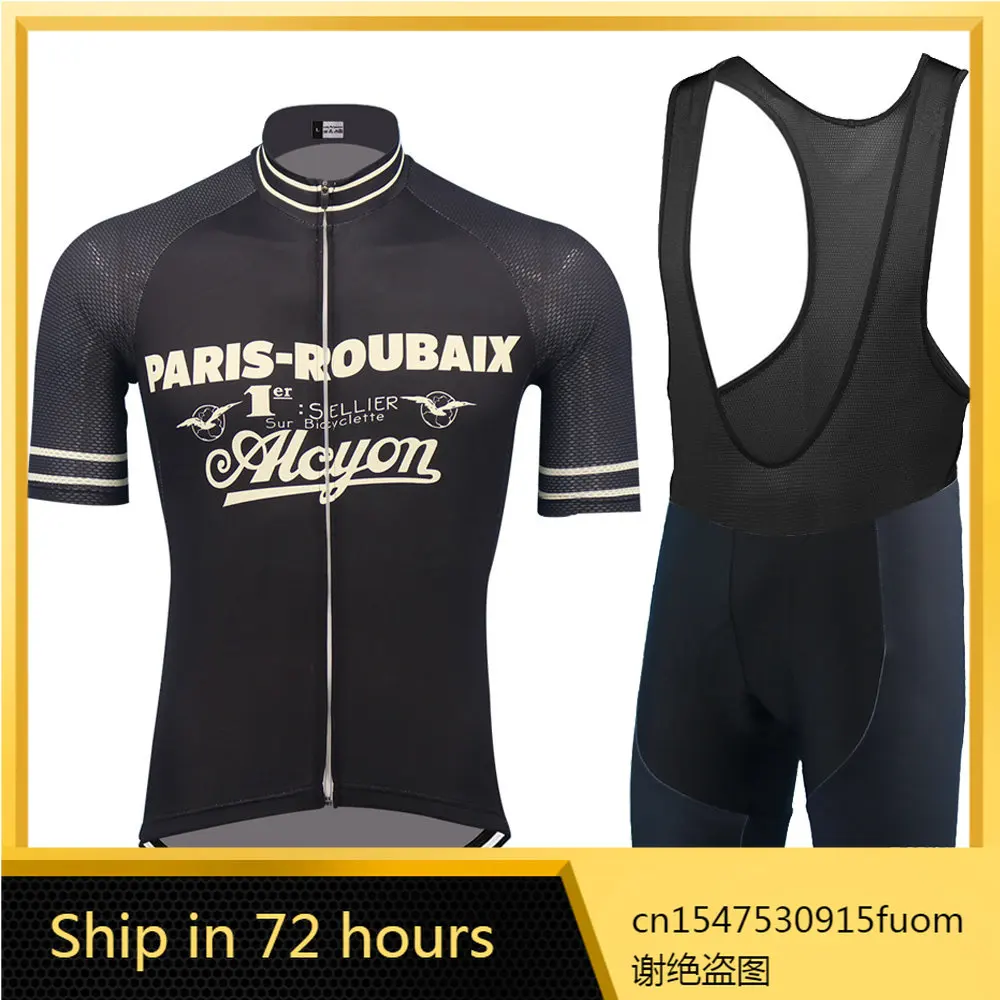 

Black Cycling Jersey set bike jersey set ropa ciclismo hombre short sleeve cycling clothing bib shorts 9D Gel Pad MTB