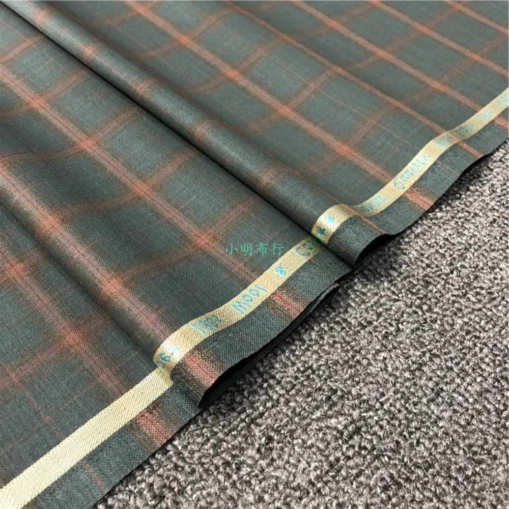 

Italian Imported Plaid Suit Fabric British Style Worsted Wool Fabric for Men Vest Pants Tailor Cloth By The Yards