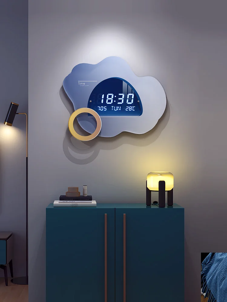 

Living room simple modern electronic wall clock home fashion wall watch net red light luxury decoration creative wall clock