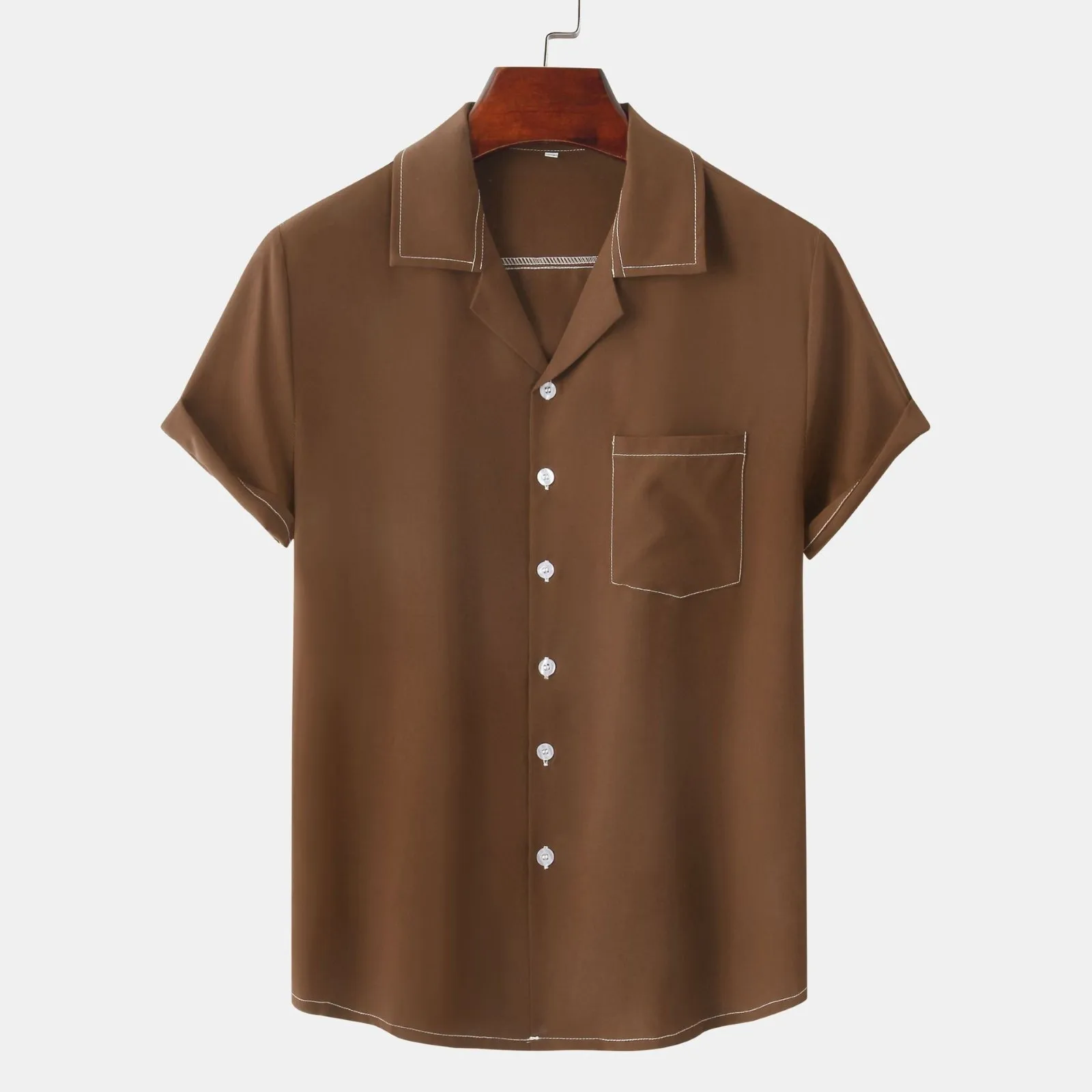 

Mens Solid Color Shirt Hawaiian Blouse Casual Fashion Short Sleeve Tops 2023 Loose Oversized Daily Tee Shirt For Men Clothing