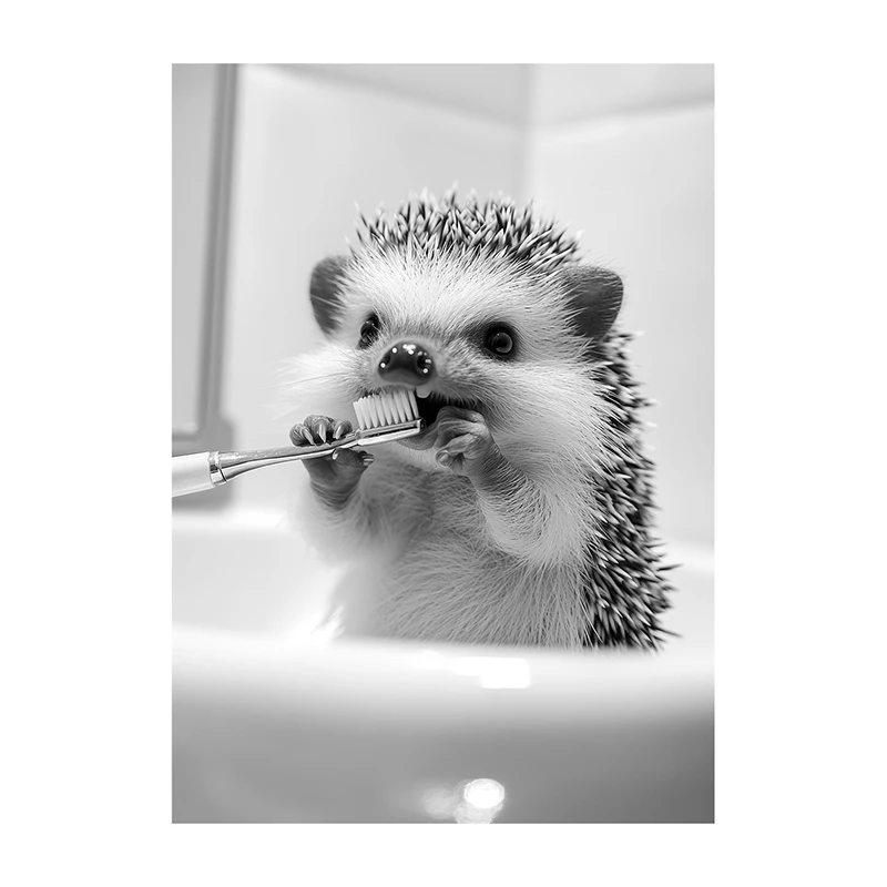 

Черно-белый винтажный постер с чисткой зубов