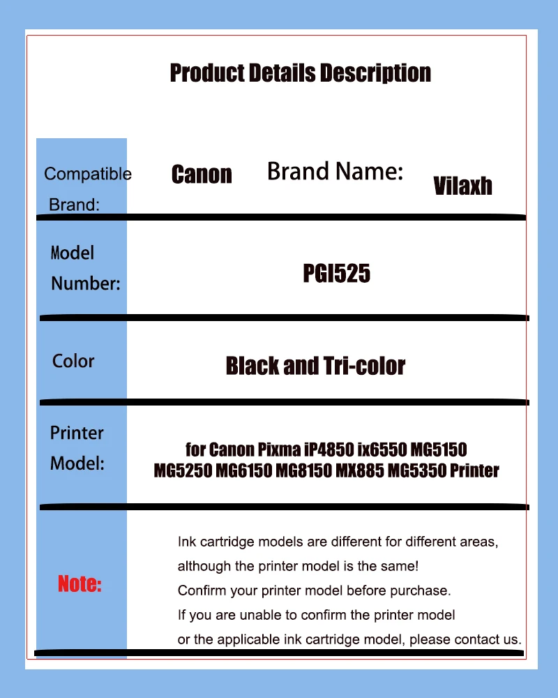 PGI525 CLI526 PGI 525 CLI 526 чернильные картриджи для принтера Canon Pixma iP4850 ix6550 MG5150 MG5250 MG6150 MG8150