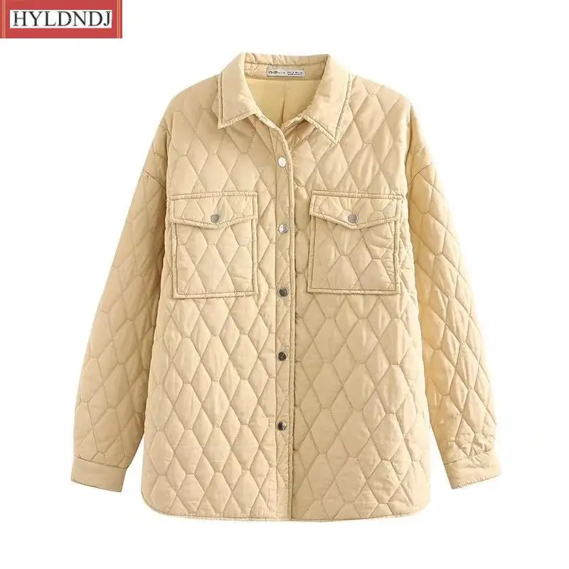 Loose Casual Woman Jacket Women's Shirt Jackets Khaki Denim Coat Winter Warm Outwear Solid Long Sleeve Top Button Jackets enlarge