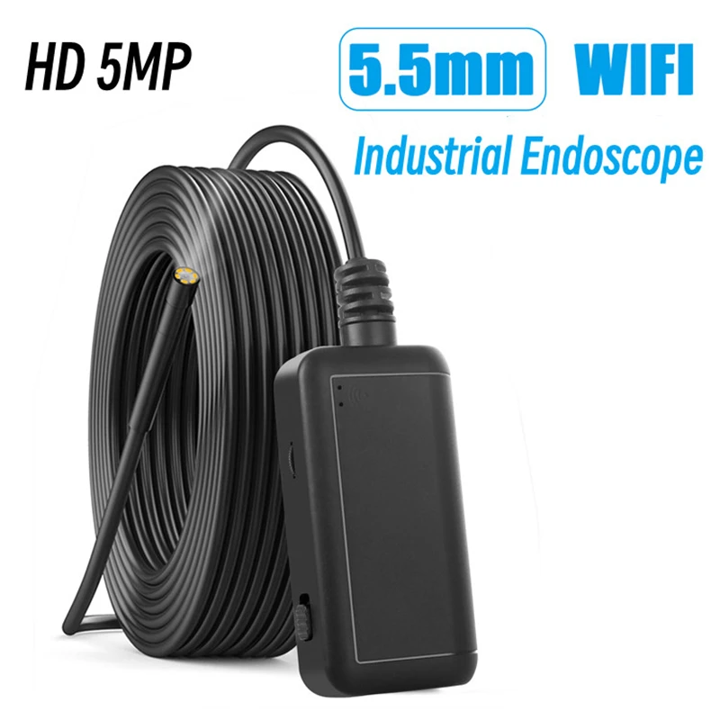 

5MP Wireless WiFi Endoscope Camera 5.5MM Industrial Pipeline Endoscope Household Appliance Maintenance and Inspection Endoscope