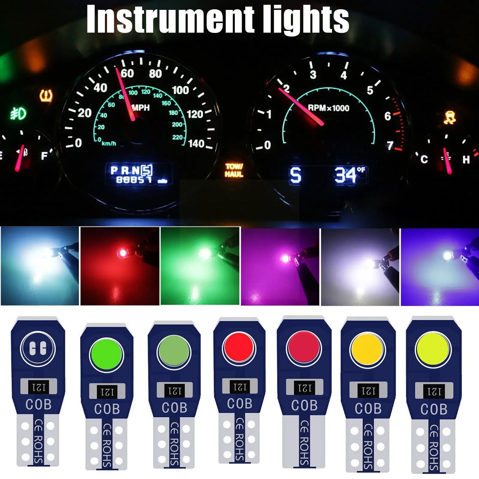 

T5 Car Dashboard Lights Interior Decorative Atmosphere Reading Dashboard Ambient Car Auto COB SMD Decorative Lamps Lights L C0X4