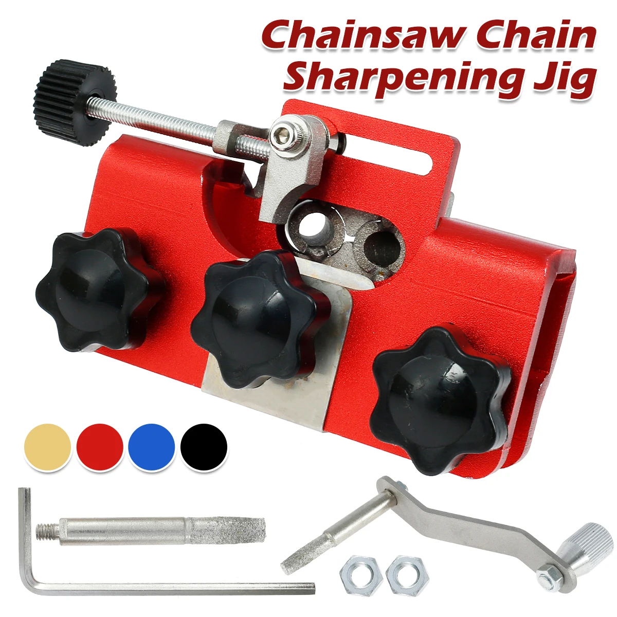 

Chainsaw Sharpener Chain Sharpening Jig For Most Chain Saws Electric Saws With 1 Grinder Stones Chainsaw Chain Saw Sharpen Tool