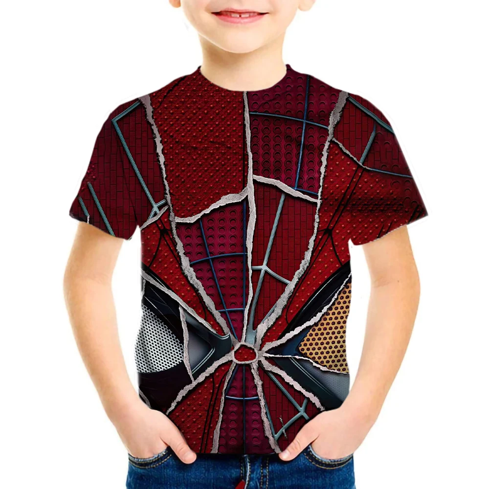 

Marvel Children's Clothing New Men/Women Summer spiderman Print Kid Short Sleeve T-Shirt 3D Print Casual Tops Streetwear
