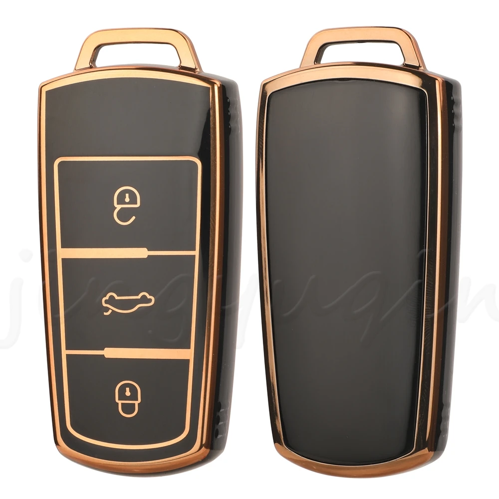 

Jingyuqin 3-кнопочный мягкий чехол из ТПУ для автомобильного ключа для Volkswagen VW Passat B6 3C B7 Magotan CC, автомобильные аксессуары