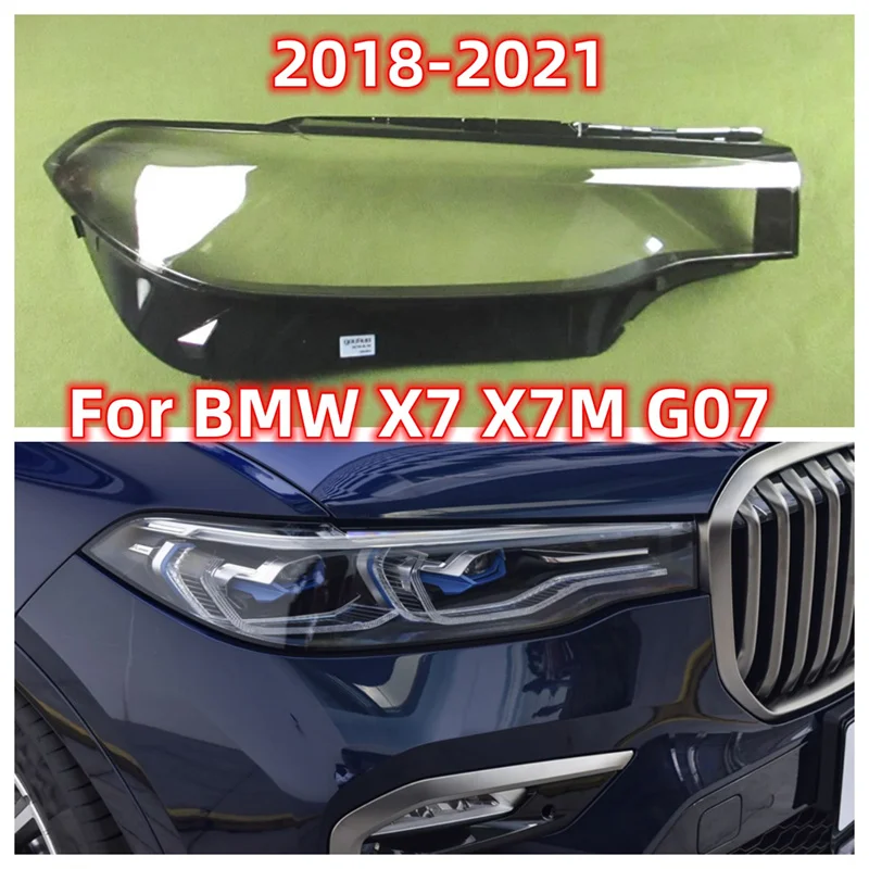 

For BMW X7 X7M G07 2018 2019 2020 2021 Headlamp Cover Lamp Shade Headlight Shell Lens Plexiglass Replace Original Lampshade