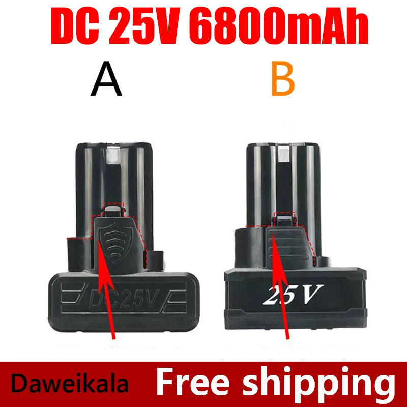 

2023 New 25V 6800mAh Universal Rechargeable Lithium Battery for Power Tools Electric Screwdriver Electric Drill Li-ion Battery